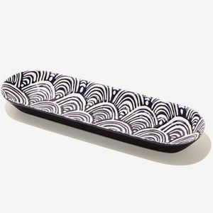 SHORT STORIES Glazed Ceramic Black & White Tray NEW IN BOX